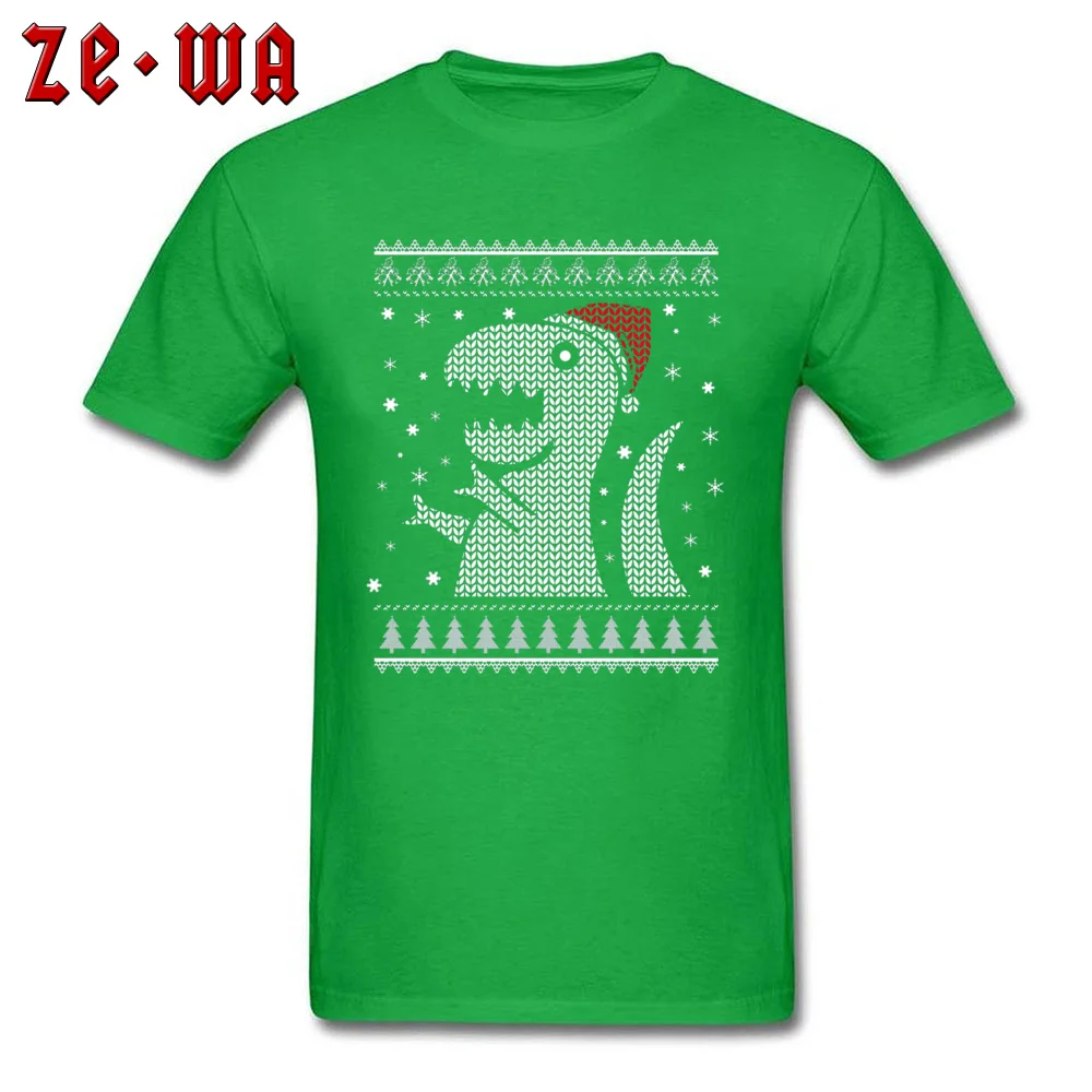 Christmas Dino Ugly Sweater 5807 Slim Fit Tshirts for Men 100% Cotton ostern Day Tees Summer Tee Shirt Short Sleeve Funny O-Neck Christmas Dino Ugly Sweater 5807 green