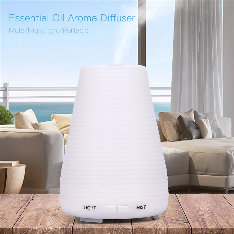 

100ml Electric Ultrasonic Humidifier Mini Aromatherapy Mist Maker Air Purifier 7 Color LED Lights Essential Oil Aroma Diffuser 0