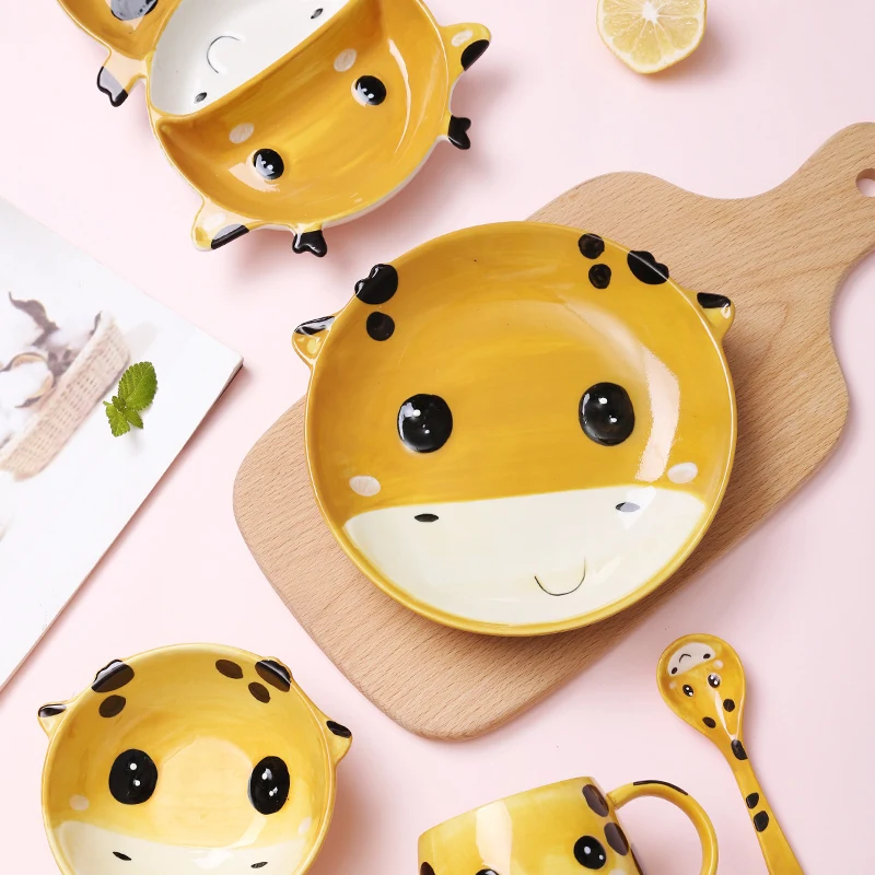 Lovely Children's Plate Set Of Children's Dishes Rabbite Baby Plate Ceramic Dineerware Set For Kid Bowl Plate Children's Cutlery Lovely Children's Plate Set Of Children's Dishes Rabbite Baby Plate Ceramic Dineerware Set For Kid Bowl Plate Children's Cutlery