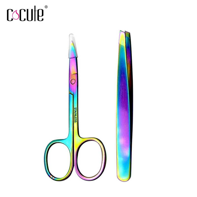 

Color Titanium Eyebrow Trimmer Eyelash Thinning Shears Shaping Eyebrow Eyelash Hair Clips Scissors Grooming Makeup Cosmetic Tool