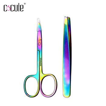 

Color Titanium Eyebrow Trimmer Eyelash Thinning Shears Shaping Eyebrow Eyelash Hair Clips Scissors Grooming Makeup Cosmetic Tool