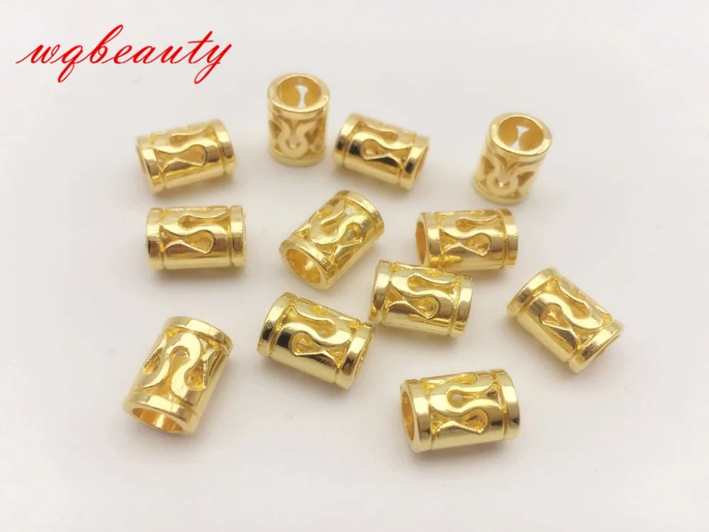 

WQBEAUTY 10Pcs/Lot golden plated hair braid dread dreadlock bead clip cuff approx 4.8mm hole