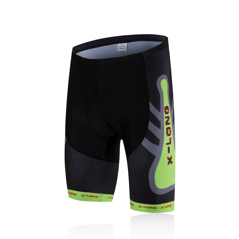 Мужские Ropa Ciclismo велосипедные шорты зеленый череп велосипедные MTB шорты с коротким рукавом велосипедная одежда черная Мужская одежда для верховой езды - Цвет: Shorts