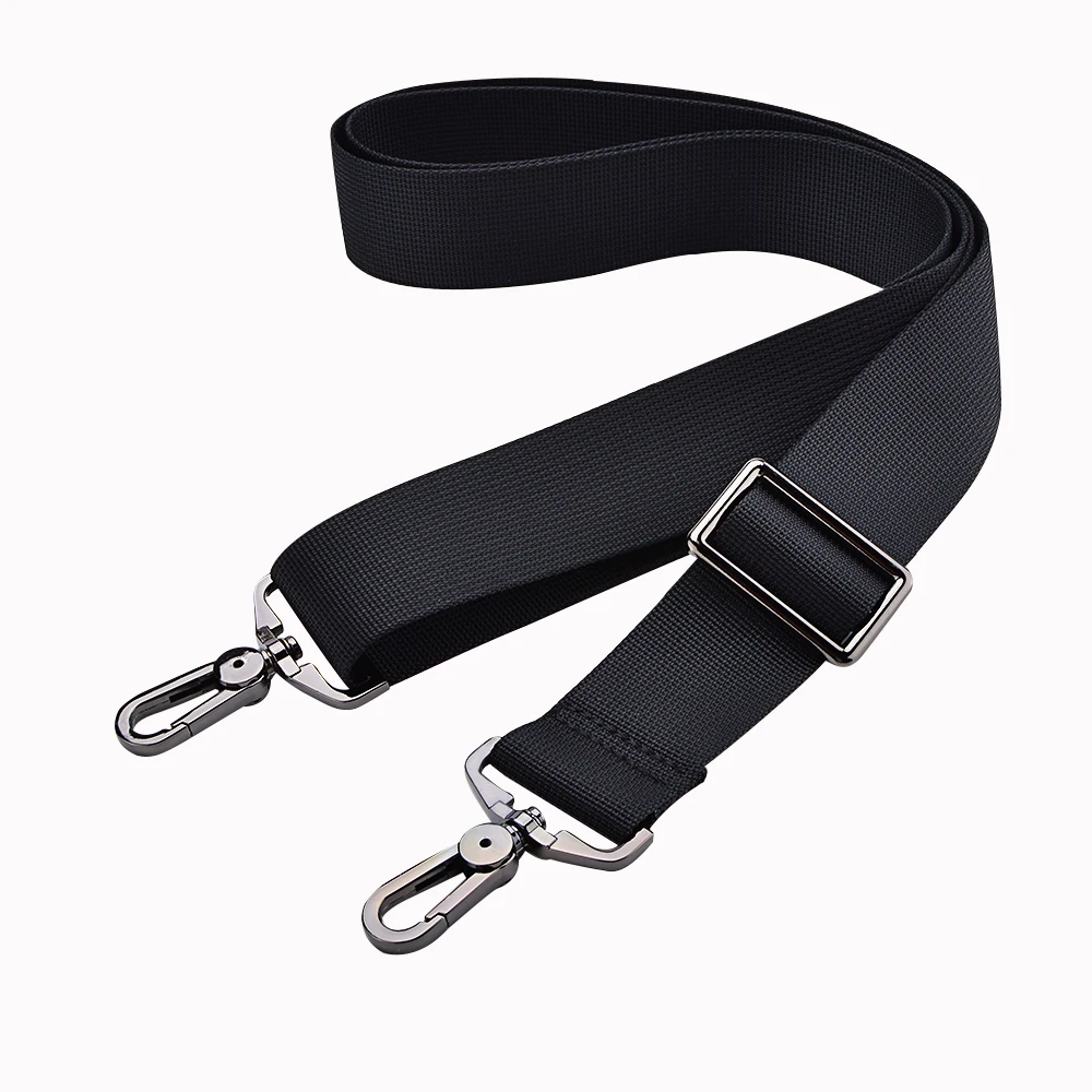 3.8cm Wide Computer Bag Strap Nylon for Men's Handbag Briefcase Crossbody Bag Shoulder Belts Adjustable Long Bands Black KZ1025