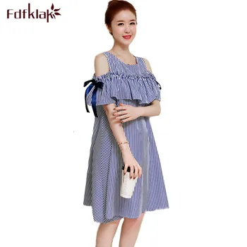 

Fdfklak Fashion Summer Pregnant Dress Women Vestido Short Sleeve Loose Pregnancy Dresses Sweet Strapless Maternity Clothes