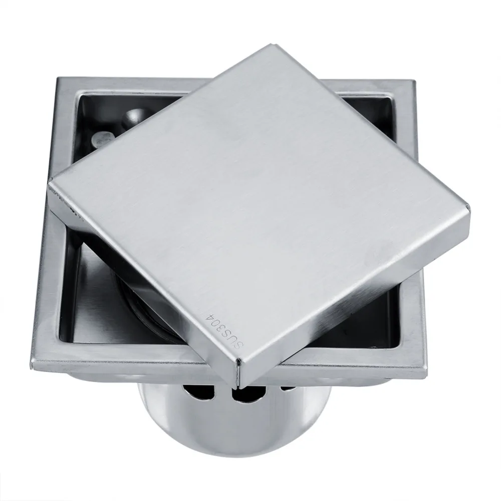 

Stainless Steel Bathroom Floor Drain Anti-odor Square Shape Waste Gate Shower Drainer Durable