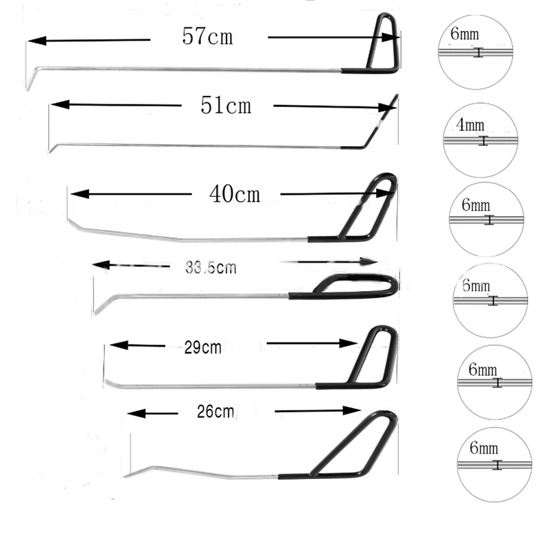 Kopen Gereedschap Nieuwe Kwaliteit Haken Staven Verveloos Uitdeuken Auto Repair Kit Tools Deur Dent Ding Hail Removal