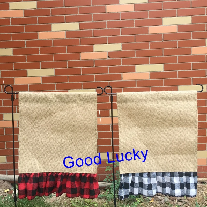 10pcs Lot Personalize Monogram Blank Buffalo Plaid Burlap Garden
