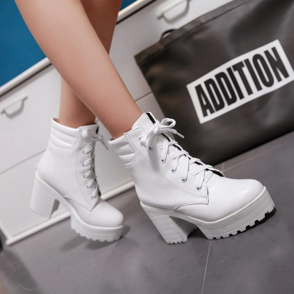 RQFF Brand Winter Boots Women With Box Shoes Woman 9.5cm Super High Heel Ankle Boot Female Booties Leather Ladies Shoe size34-43 (24)