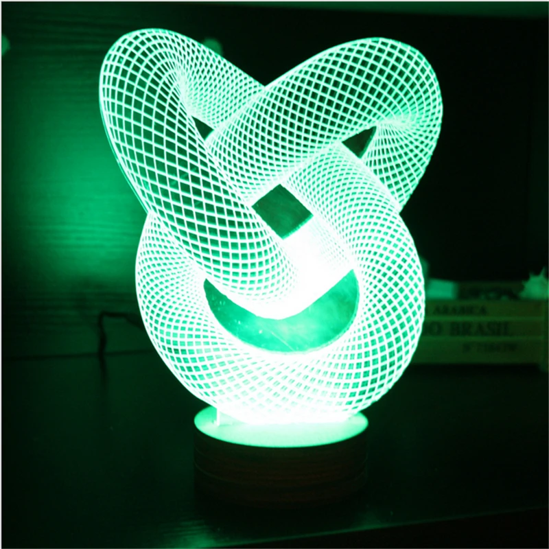 Newest Remote Control 3D LED Night Light 7 Types Light Mood Lamp USB 3D