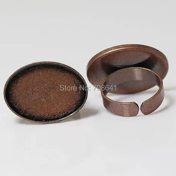

Blank Open Rings Settings with 18x25mm Oval Deep Wall Bezel cups Bases Ring Findings DIY Jewelry Making Multi-color Plated