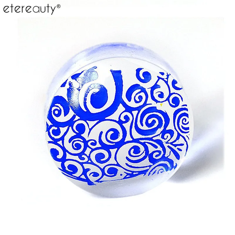 

ETEREAUTY Transparent Tampon Silicone Outil Peinture Image Vernis Ongles For Nail Image Designs DIY Nail Art Templates Tampon