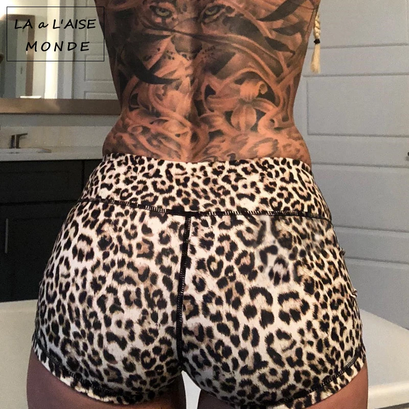 leopard workout shorts