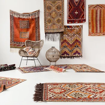 

Vision Taste Turkey Posimi Second Foreign Lands Wind Manual Weave Kilim Wool Carpet Land Pad Tapestry Wall