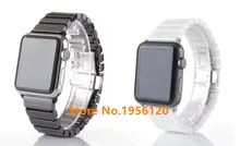 New High Quality Ceramic butterfly buckle Watchband Original Link Bracelet Strap+Connector Adapter For Apple Watch Iwatch38/42mm