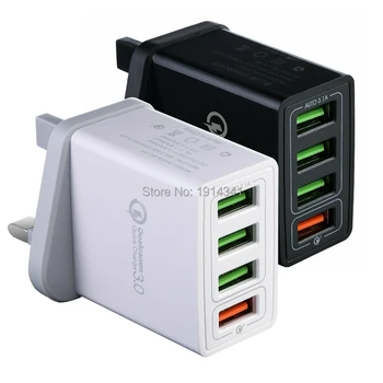 

1000pcs/lot 4 USB Ports Quick Charger QC 3.0 USB wall Charger For iphone X 8 7 6 iPad Samsung Fast Charger EU/US/UK Plug charger