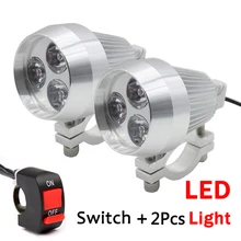 2pcs LED Motorcycle Headlight Waterproof Daylight Spot Light HeadLamp Motorbike Driving Spot Fog Light Head Lamp with Switch 2pcs LED Motorcycle Headlight Waterproof Daylight Spot Light HeadLamp Motorbike Driving Spot Fog Light Head Lamp with Switch