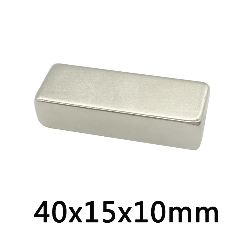 

1pcs 40 x 15 x 10 mm N35 super rare earth magnet block strong neodymium magnet refrigerator strong magnetic rectangular magnet