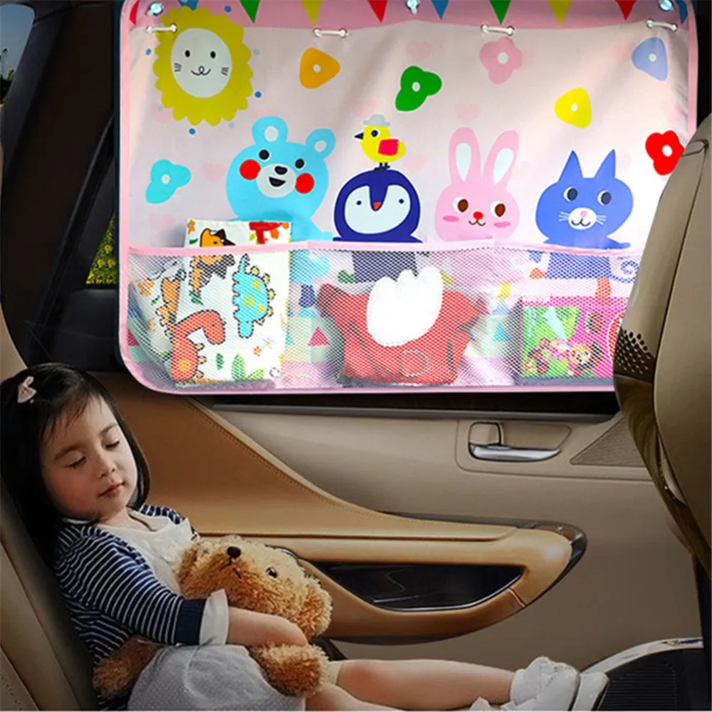 

Car Styling Side Window Sunshades Cartoon Car Curtain Side Blocking Tensile Sunshades 70*50cm Car Window Curtain UV Protection