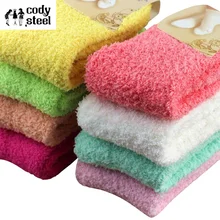 6 шт. = 3 пара/лот, зимние женские носки, плотные кашемировые носки кораллового цвета для девочек, повседневные теплые женские носки