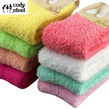 

6pieces=3pair/lot Winter Womans Socks Thicken Coral Cashmere Girl's Socks Casual Warm Ladies Socks