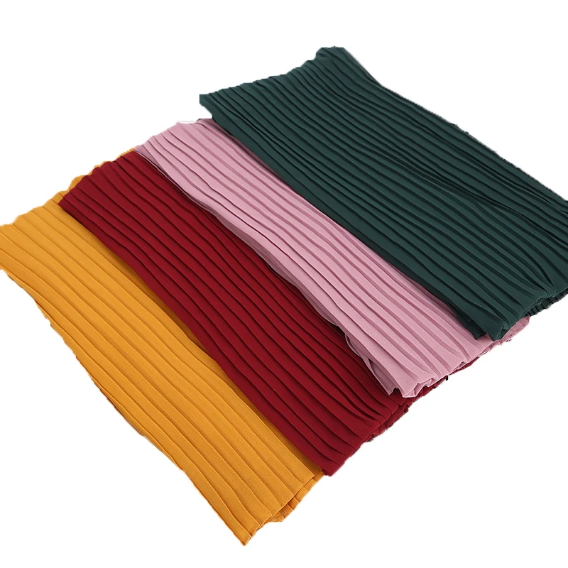 1 шт. простой плиссированный шифоновый шарф со складками, длинные шарфы в полоску, хиджаб, пашмиан, кашне в мусульманском стиле/шарф