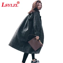 Belt Slim Women Autumn And Winter Thicken Warm Long Trench Coats Fashion Female Causal Plaid Turn-Down Collar Long B609