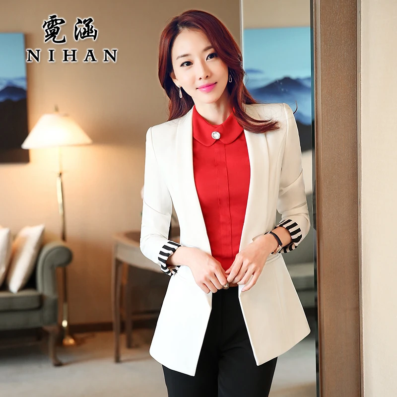 Han Ni 2015 winter new professional leisure suits OL commuter wild solid color Slim suits workers must