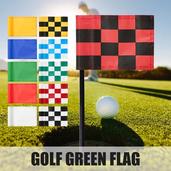 

Golf Green Flag Practice Putting Training Green Flag Nylon Golf Flag Pure Color Checkered Golf Target Flags Wear-resistant