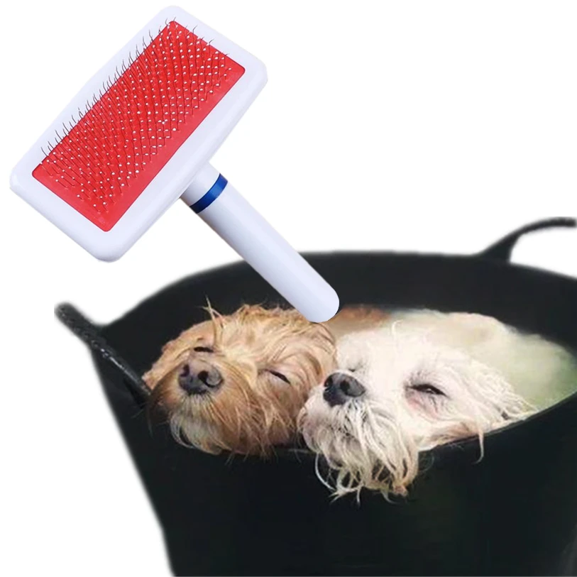 Plastic Handle Dog Brush Pet Dog Comb Long Hair Shedding Brush Puppy