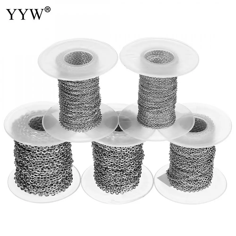 10yards/spool Metal Chain for Jewelry Making Stainless Steel Twist Oval