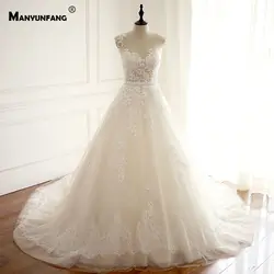 Реальное изображение Иллюзия средства ухода за кожей Шеи Vestidos Novias Бода ремень с бисером пикантные богемное свадебное платье качество