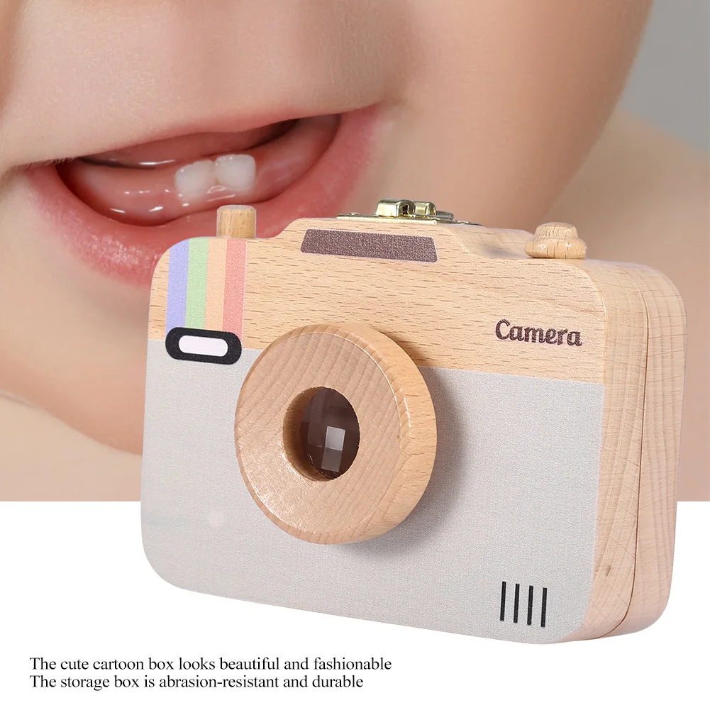 Детская камера форма зуб Коробка для хранения зубов деревянный Органайзер чехол для ребенка сохранить зубы молока отличные подарки для младенцев