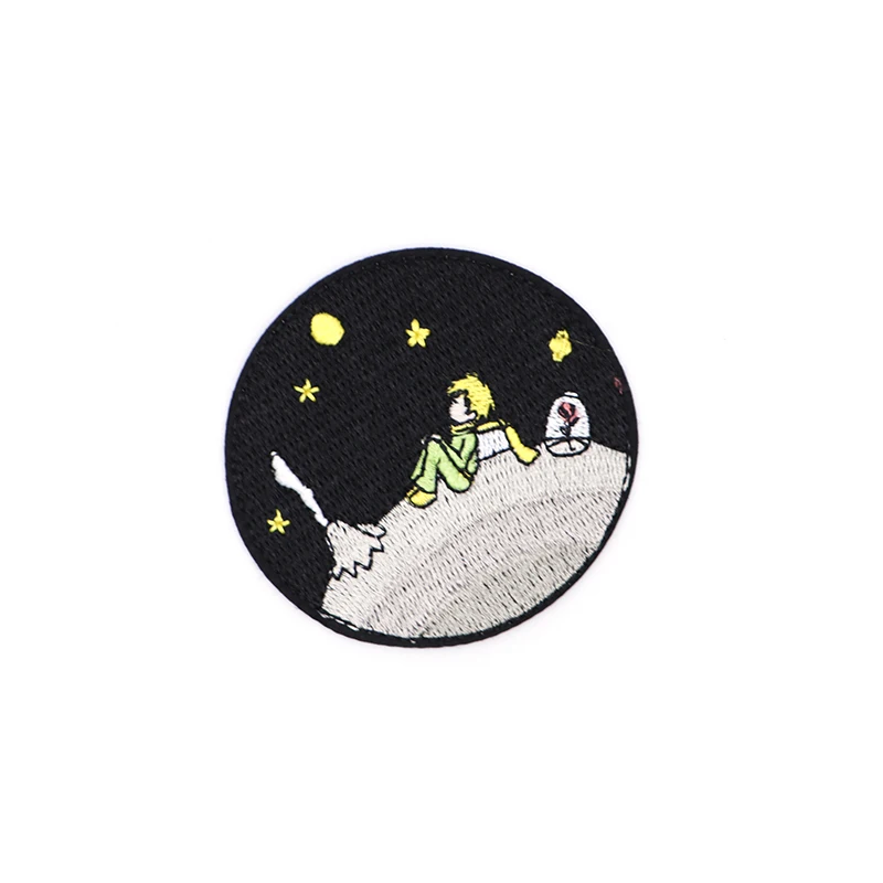 

Le Petit Prince Rose Flower Embroidery Patch Iron On Patches For Clothes DIY Accessory Bag Applique Armband Book Stickers S36