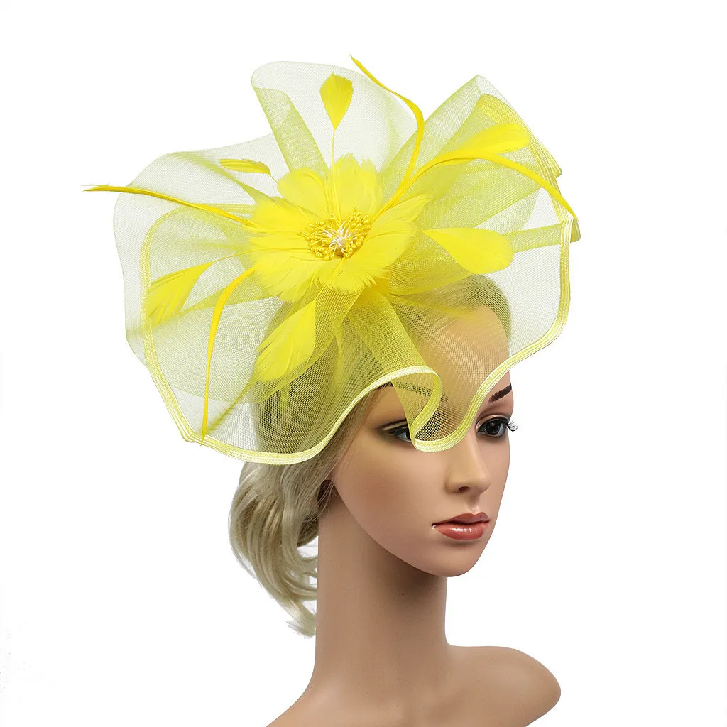Головной убор feitong, головной убор с перьями, головной убор в винтажном стиле на выпускной, повязка на голову с большим цветком, diademas para mujer#3