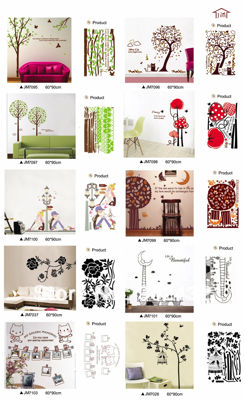 Removable Wall Stickers JM series Giant Home Decoration Wall Decals