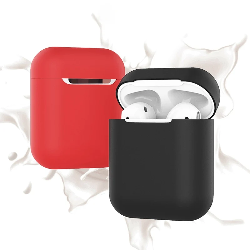 Модный чехол для наушников Airpods мягкий силиконовый ударопрочный с полной защитой