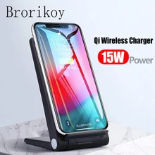 Складная портативная 15 Вт Qi Беспроводная зарядная док-станция для iPhone 8 X Xs samsung S10 S9 S8 Plus, беспроводное быстрое зарядное устройство QC 3,0