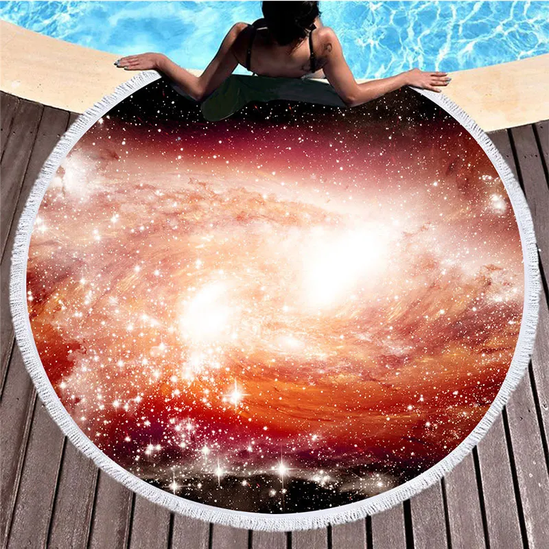 

Starry Pattern Summer Round Beach Towel with Tassels Beach Covers Bath Towels Picnic Yoga Mat Travel Family Toalla De Playa 2019