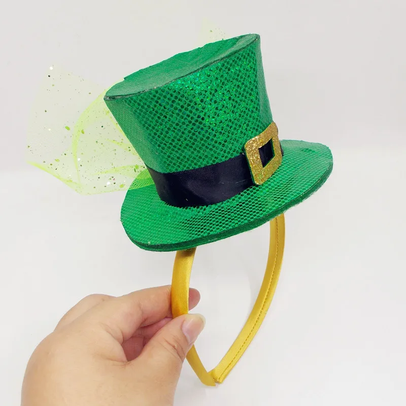 Saint-Patrick-Costume-Leprechaun-Top-Hat-Accessory-cap-Headband-Ireland-Clover-Green-Party-Irish-Hats-st (3)