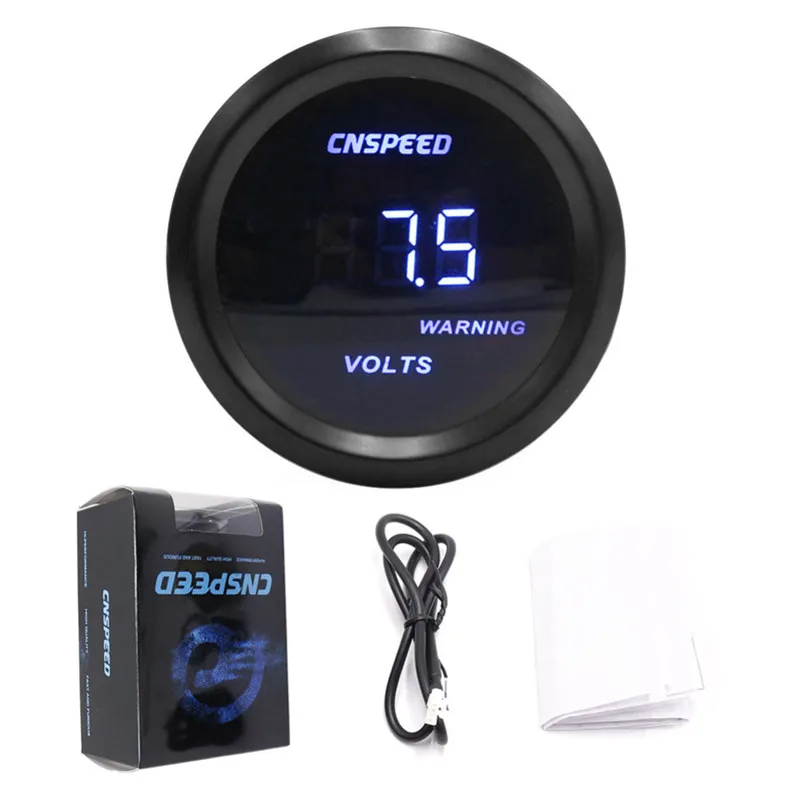 

2" 52mm Car Voltmeter Digital Blue LED Volts Gauge Black Shell Voltage Gauge Car Meter Car Clock Car Styling Gauge Hot Sale