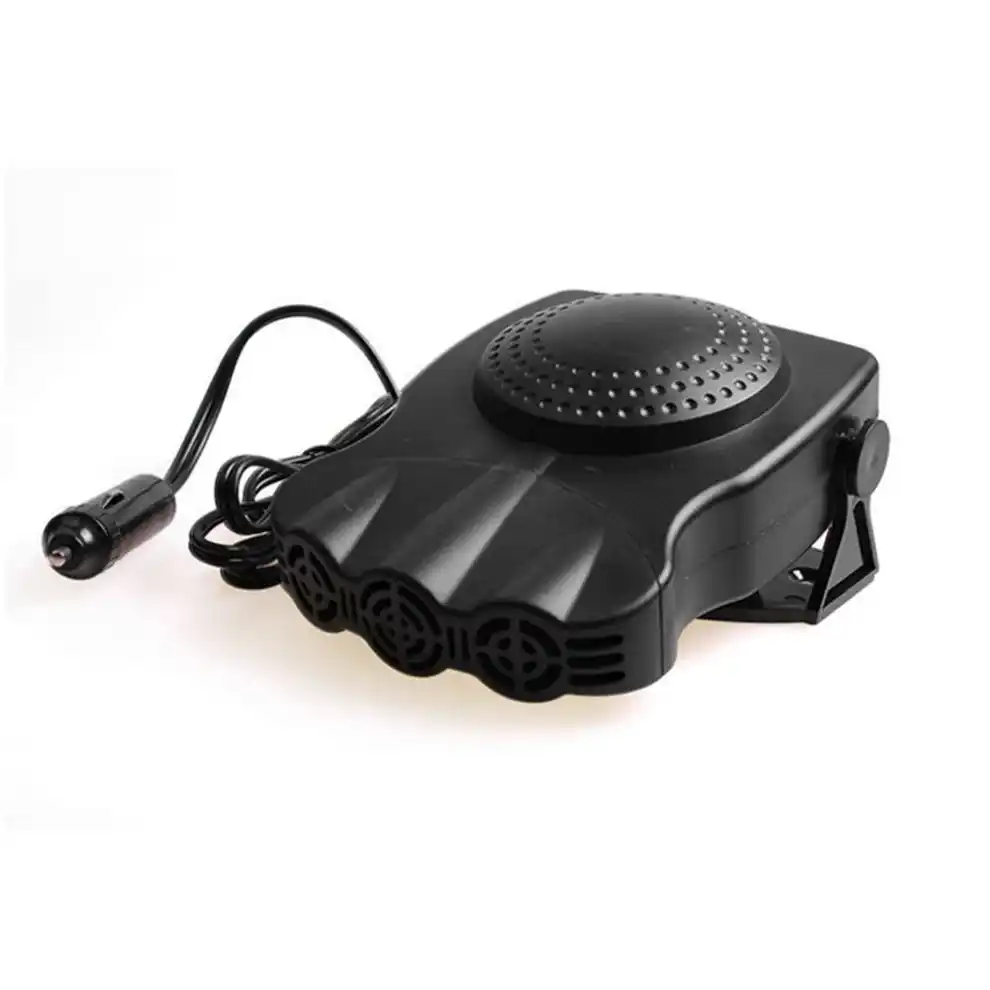 12V 150W Car Vehicle Cooling Fan Hot Warm Heater Windscreen Demister Defroster 2-in-1 Portable Auto Car Van Heater 3-Outlet Black