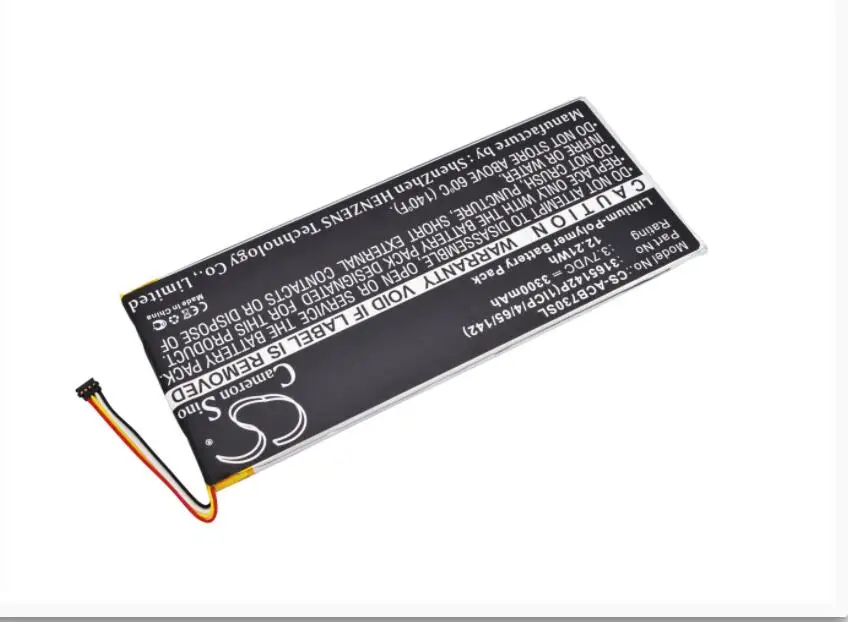Батарея ameron Sino 3300mAh для ACER A1402 Iconia One 7 B1 730 730HD 3165142P (1ICP/4/65/142) KT.0010F. 001|Цифровые