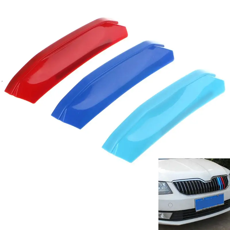 

3D Car Styling Front Grilles Trim Sport Strips Cover Motorsport Sticker For Skoda Octavia A7 2015-2017