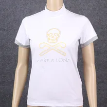 Женская летняя метка с черепом LONA Golf тренировочные футболки чистого цвета с коротким рукавом Спорт на открытом воздухе ML футболка для гольфа