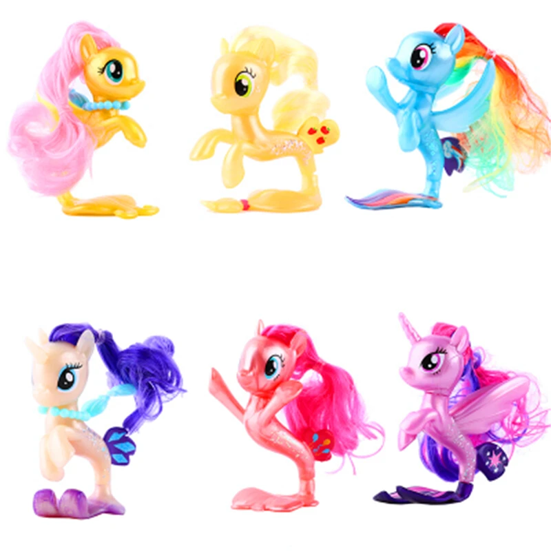 

12cm Long New Action Figure Toy Princess Skystar Twilight Sparkle Celestia Rainbow Dash Little Horse Fish Doll