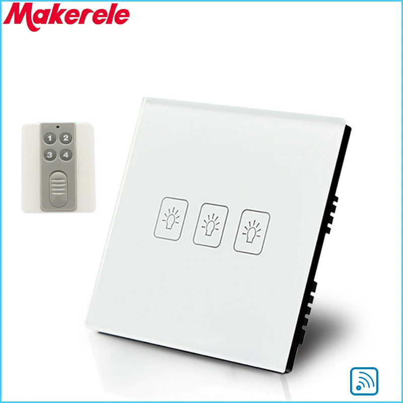 Remote Touch Switch UK Standard 3 Gang1 way Remote Control Light Switch with Remote control