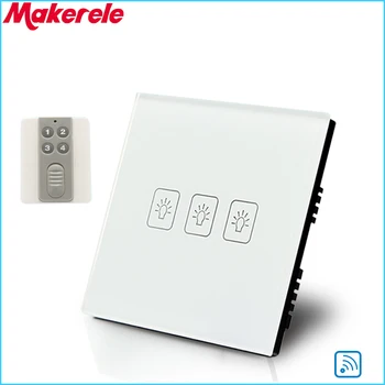 

Remote Touch Switch UK Standard 3 Gang1 way Remote Control Light Switch with Remote control