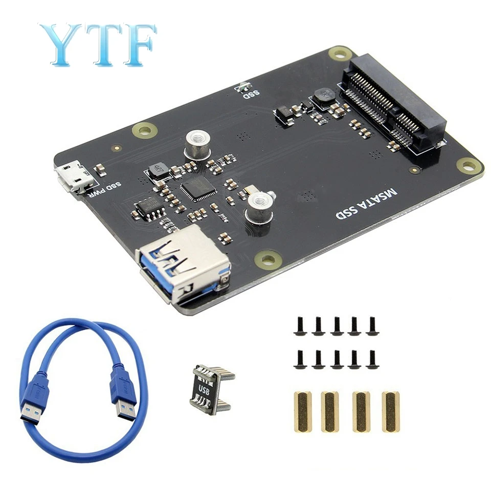 

Raspberry Pi 3B+ X850 V3.0mSATA SSD Hard Drive Expansion Board Supports 1TB USB 3.0