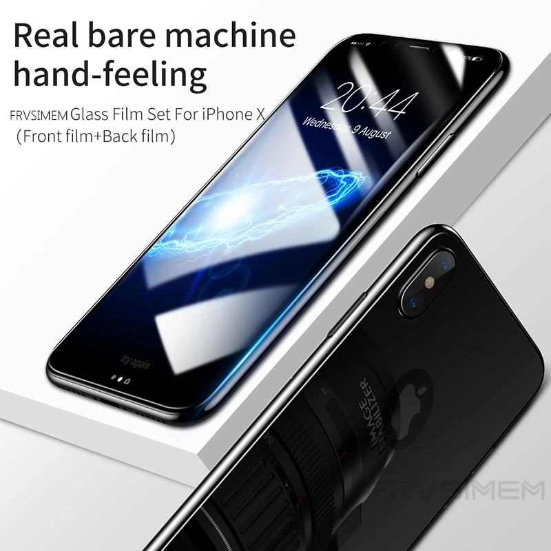 Передняя и задняя пленка из закаленного стекла для iphone XR XS MAX X 7 8 Plus 4D 5D Защитная фронтальная пленка для экрана+ задняя панель